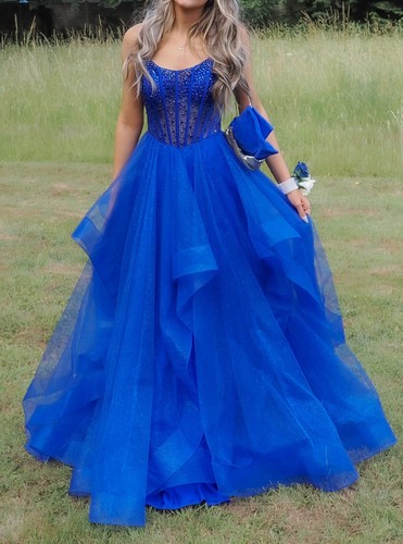 Prom princess royal blue dress - blue,