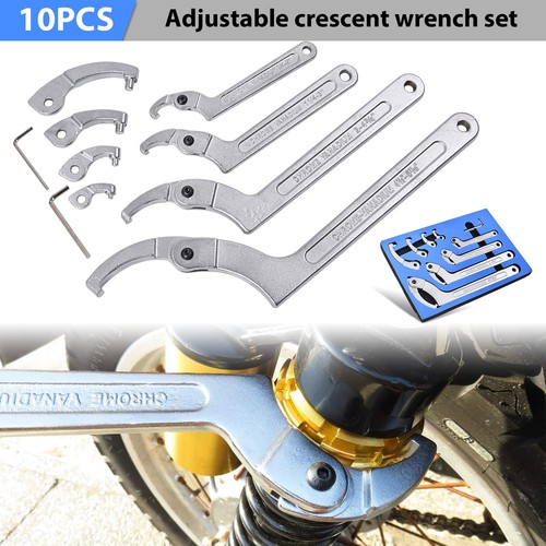 Wrench set adjustable hook - set,