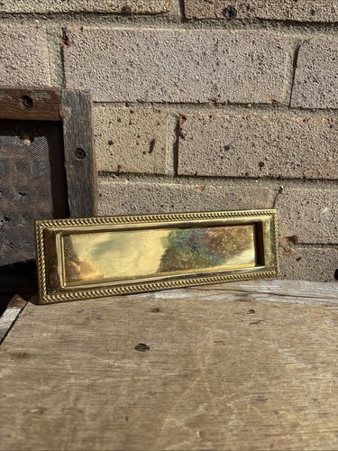 Vintage brass letter box slot - brass,