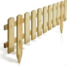Decorative Wooden Picket Fence Panel – Garden Border Edging for Lawn, Backyard.