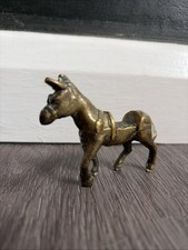 Vintage Brass Donkey Horse