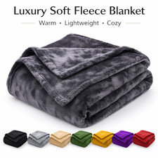 Faux Fur Fleece Blanket Large