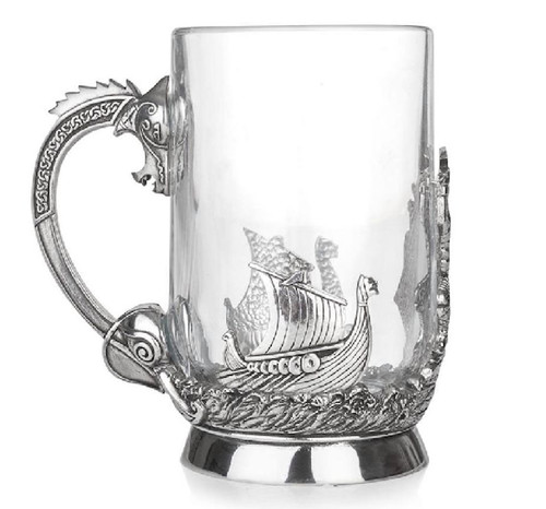 Stunning pewter glass pint - pewter,