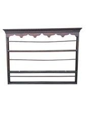 Antique Large 18th Century Georgian Dark Oak Delft Wall Rack Shelves 