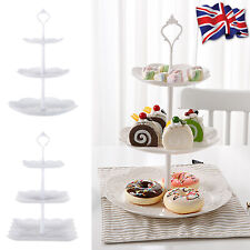 3 Tier Plastic Cake Stand Afternoon Tea Wedding Plates Party Embossed Tableware