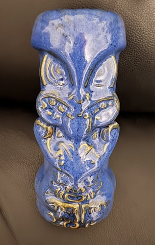 Tiki blue glaze - blue, vase