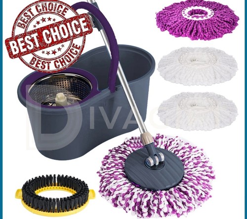 Grey mop bucket set - bucket, microfiber
