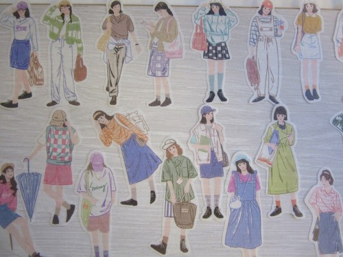 Female washi stickers people - washi,