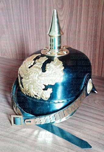 German leather pickelhaube - leather,
