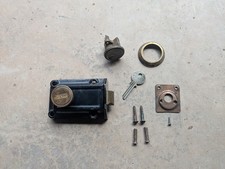 Antique H & T Vaughan Rim Lock with Key – Victorian Door Lock