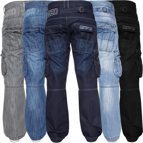 Enzo mens cargo - combat, jeans