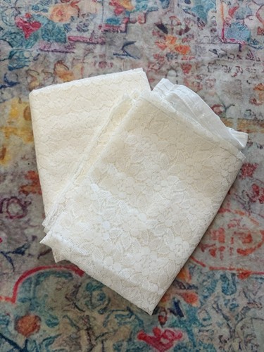 Vintage cream floral net lace - net,