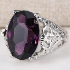 Huge Natural 6Ct Alexandrite Ring 925 Silver Wedding Engagement Size 6-10 Bridal