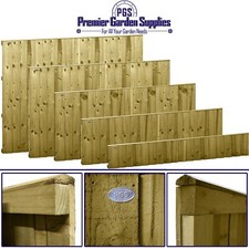 Wooden Feather Edge Fully Framed Fence Panel 6ft (183cm) x 2ft|3ft|4ft|5ft