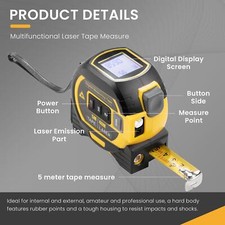 3IN1 40M Digital Measure Tape Laser Distance Meter Measuring Tool Range Finder