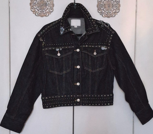 Zara black denim distressed - black,