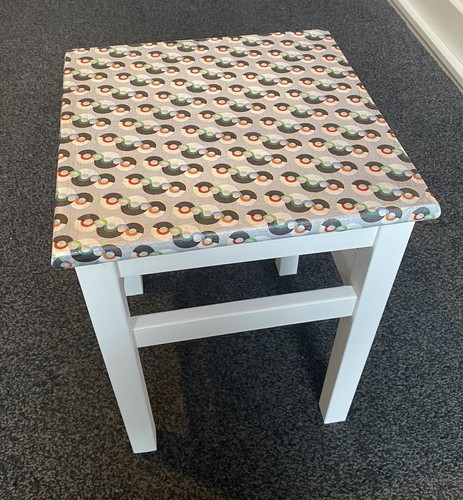 Upcycled square stool coffee - upcycled,