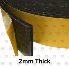 2mm Thick - Adhesive Backed Rubber Roll Strip - 8mm to 100mm wide - VAT inc
