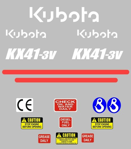 Decal sticker set kubota - sticker,