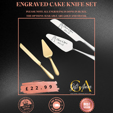 Personalised Stainless Steel Cake Slicer – Engraved Wedding/Occasion Gift