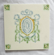 ELEGANT PILKINGTON ART NOUVEAU DESIGN 6 INCH ANTIQUE TILE (B)