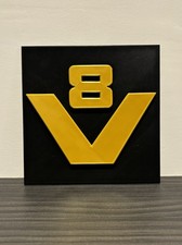 Scania V8 Badge - Old Style Grille Badge - Black and Gold