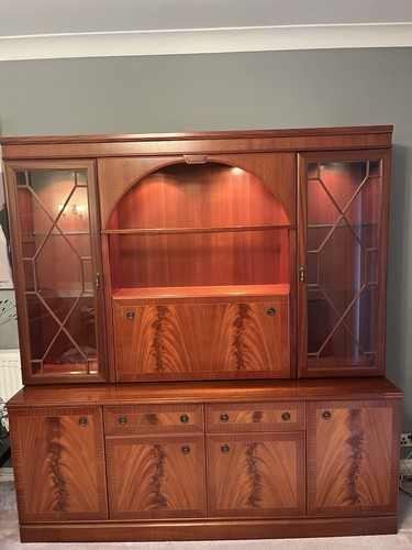 Mahogany wooden wall unit with - mahogany,