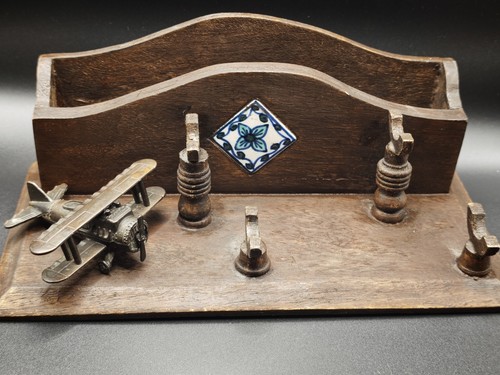 Vintage wooden desk letter - vintage,