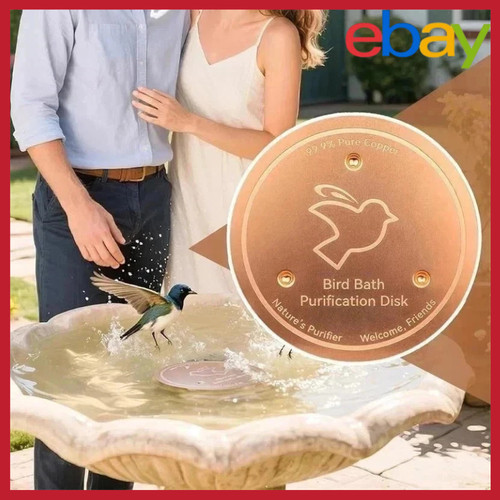 Bird bath copper disk - bird, 99.9%