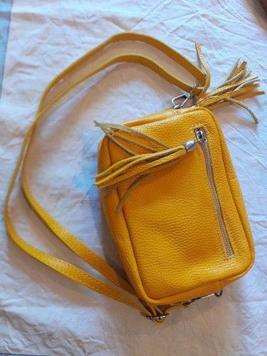 Borse pelle yellow leather - in,