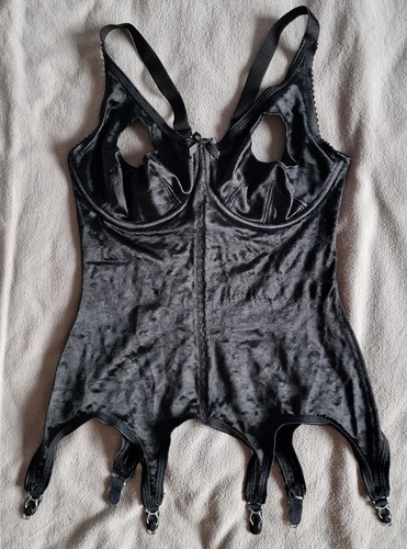 Black vintage burlesque corset - black,