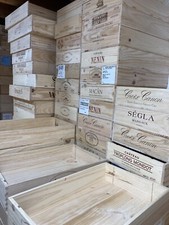 Bargain 5x Shallow WOODEN WINE BOXES - Crates - Vintage Hamper Home etc