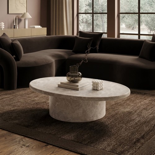 Large beige marble effect - beige,