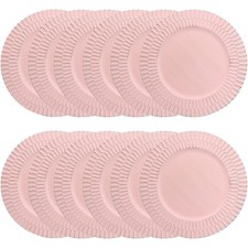 Pink Charger Plates Set of 12, 13" Plastic Chargers for Dinner Plates, Thanks...