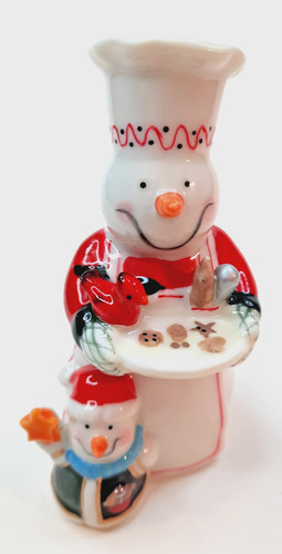 Vintage porcelain snowman chef - porcelain,