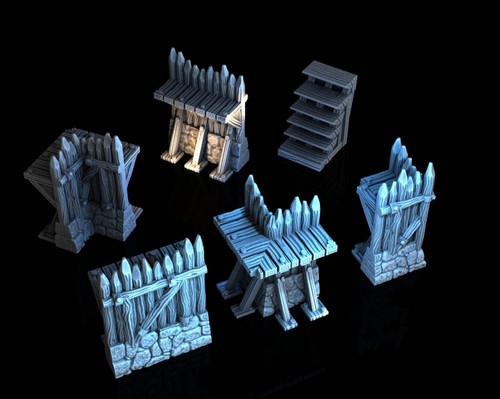 Palisade set 28mm dnd terrain - palisade,