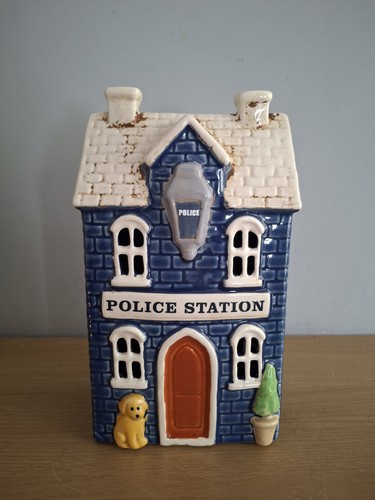 Village pottery blue police - pottery,
