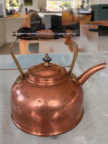 Vintage solid copper kettle - vintage,