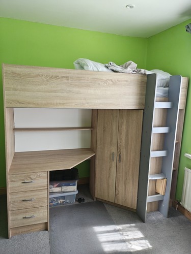 High sleeper bed with desk - bed,