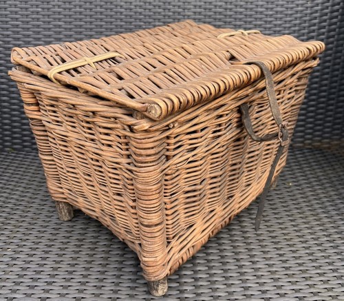 Vintage wicker fishing creel - fishing,
