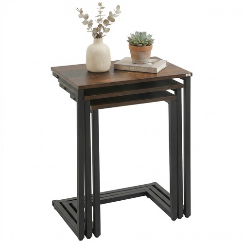 Homcom shaped nesting tables - homcom, c-shaped