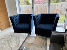 2 x designer Blue Velvet