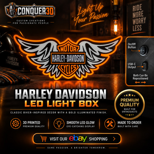 Harley davidson led lightbox - led,