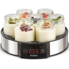 Yoghurt Maker Machine – Yogurt Maker with 7 x 180ml Glass Jars & Lids, VonShef