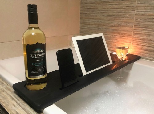 Wooden black bath - wooden, tray