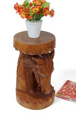 Wooden Horse plant lamp stand