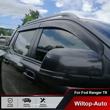 For Ford Ranger 2023+ T9 Raptor Wildtrak Rain Deflectors Wind Deflectors Smoke Grey DE