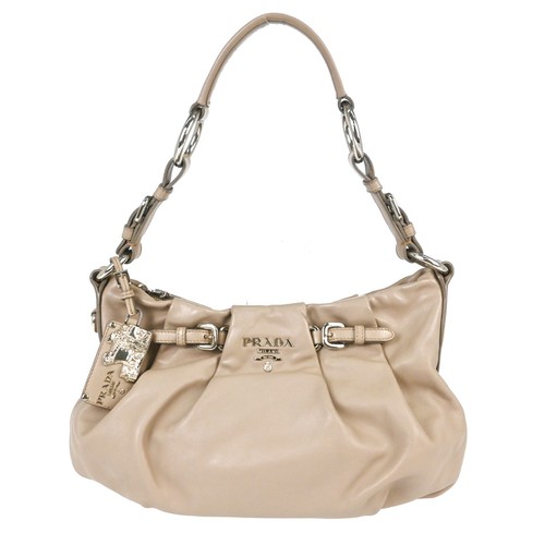 Prada gray leather shoulder - prada,