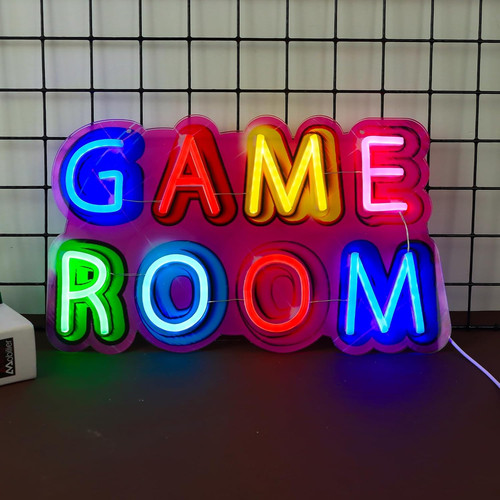 Game room neon sign - game,