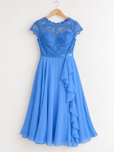 Miusol blue lace - lace, chiffon